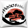 Axyaa Bonsai Zen Stone Pattern Pillowcase Square Decor Home Office Living Room