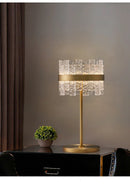 Axyaa Brass Glass Desk Lamp: Elegant LED Table Lamp for Wedding Decor