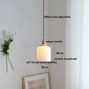 Axyaa Ceramic Ball LED Pendant Light with Copper Socket and Wood Handle