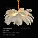 Axyaa Nordic Ostrich Feather Art Chandelier for Home Decoration