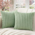Axyaa Soft Fluffy Striped Plush Cushion Covers for Stylish Home Decor