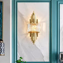 Axyaa Crystal Wall Lamp: Champagne Gold Light Luxury for Living Room, Bedroom, Dining Hall
