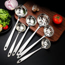 Axyaa Stainless Steel Long Handle Soup Spoon Colander for Hot Pot Kitchen Utensil