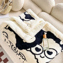 Axyaa Cartoon Print Dual Use Blanket in Milk Velvet & Cashmere for Winter and Spring
