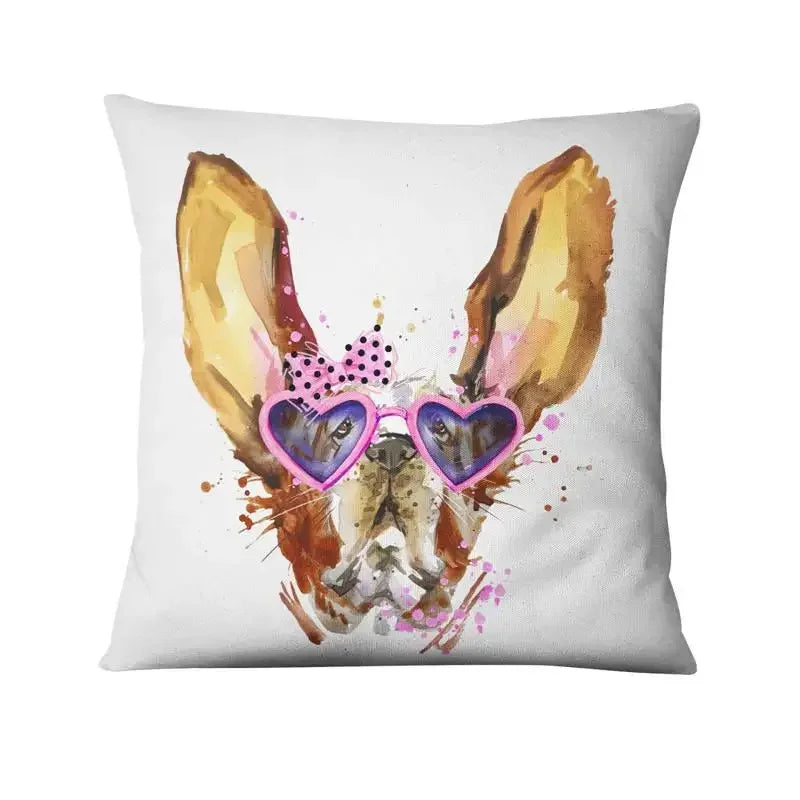 Axyaa French Bulldog Gift Cushion: Decorative Sofa Throw Pillow with American Cartoon Pet Print