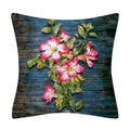 Retro Floral Linen Pillow Cover Abstract Art Decor for Living Room Sofa by Axyaa