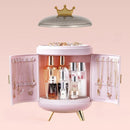 Axyaa Makeup & Jewelry Organizer: Rotating Storage Box for Luxury Cosmetics & Rings