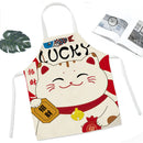 Axya Japanese Cartoon Lucky Cat Chef Apron Waterproof Bib Kitchen Supplies