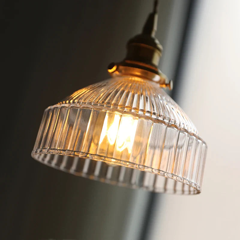 Axyaa Clear Glass Copper Iron LED Pendant Chandelier