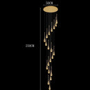 Axyaa Crystal Chandelier Stair Pendant Light Interior Home Decor Modern Living Room Lighting