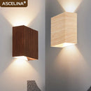 Axyaa Walnut Wood LED Wall Lamp for Room Decor & Lighting