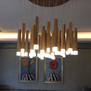 Axyaa Modern Wood Chandelier Pendant for Dining and Living Room