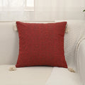 Axyaa Jacquard Tassel Throw Pillowcase for Home Decor