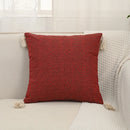 Axyaa Jacquard Tassel Throw Pillowcase for Home Decor