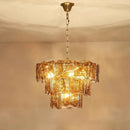 Axyaa Vintage Green Glass Crystal Chandelier Pendant Lamp for Living Room Bedroom