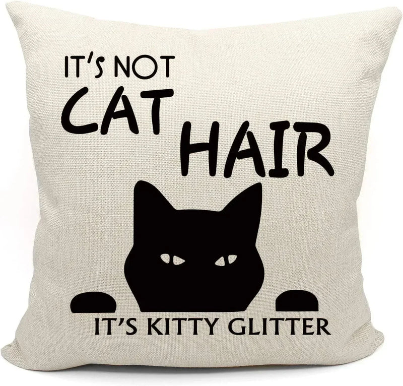 Funny Cat Mona Lisa Pillow Cover by Axyaa: Cat Lady Decor Gift for Sofa, Couch, Bed