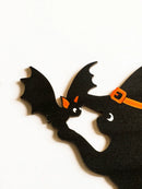 Axyaa Black Cat & Witch Hat Door Topper: Spooky Halloween Decor & Haunted House Ornament
