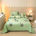 Axyaa Cartoon Panda Flannel Blanket Set with Pillowcases for Sofa Bed Bedspread