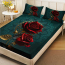 Axyaa Stylish Cat Print Bed Cover Set - High-Definition Digital Print