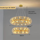 Axyaa Sun Flower Crystal Chandeliers: LED Pendant Lighting for Home Decor