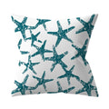 Teal Blue Green Floral Stripe Geometric Pillowcase by Axyaa for Home Decor