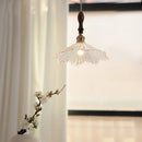 Axyaa Vintage LED Pendant Lamp with Walnut Handle & Clear Glass Shade