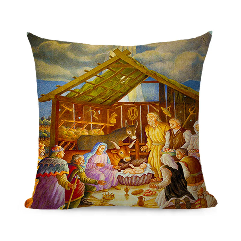 Axyaa Christmas Cushions 45x45 for Living Room Sofa Bed Decor - Modern Home Decoration