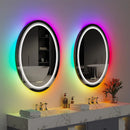 Axyaa Oval LED Bathroom Mirror: 600x800mm RGB Backlit, Dimmable, Anti-fog with Memory
