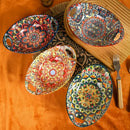 Axyaa Bohemian Ceramic Salad Bowl Set - 2PCS