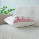 Axyaa Pink Bow Embroidery Flannel Pillowcase - Soft Polyester Sofa Cushion Cover