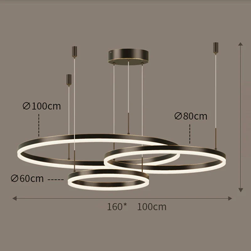 Axyaa Nordic Rings Pendant Light Fixture for Dining and Living Room Decor