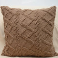 Fuzzy Short Wool Fleece Throw Pillow Cover for Sofa, Axyaa Branded Square Patterned Plush Cushion