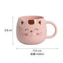 Axyaa Crown Cat Ceramic Mug with Lid Spoon - Cute Cartoon Coffee Cup