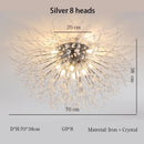 Axyaa Nordic Dandelion Crystal Ceiling Light for Romantic Home Décor