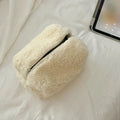Axyaa Plush Korean Cosmetic Pouch: Large Kawaii Makeup Organizer Bag for Women.