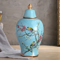 Axyaa Ceramic Floral Vase Set - Antique Porcelain Storage Jars for Rustic Home Decor