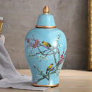 Axyaa Ceramic Floral Vase Set - Antique Porcelain Storage Jars for Rustic Home Decor