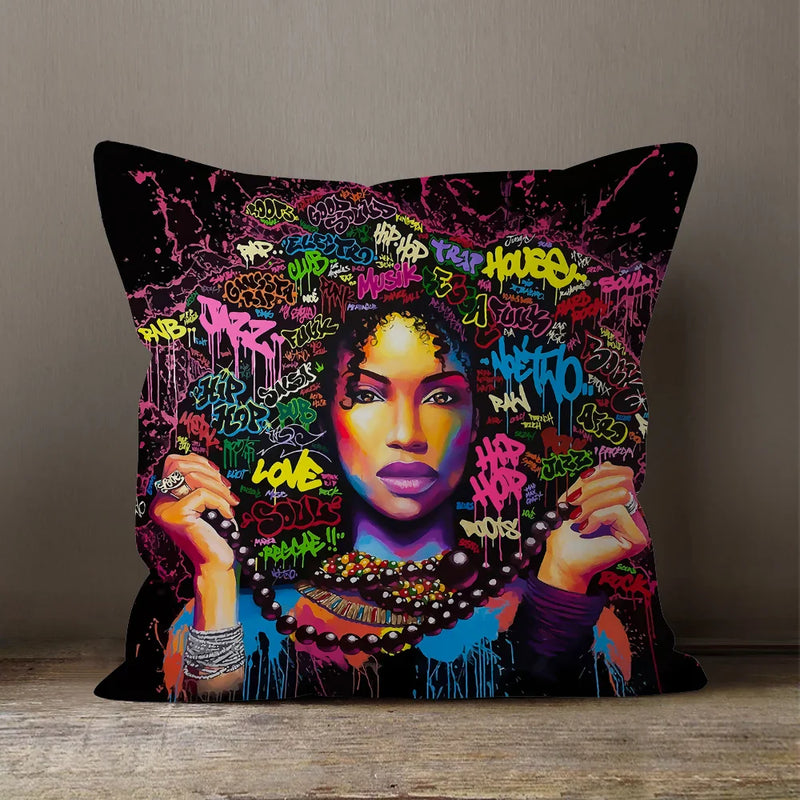 Axyaa Africa Beauty Expression Decorative Velvet Cushion Cover