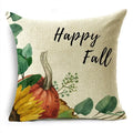 Axyaa Grey Pumpkin Sunflowers White Throw Pillowcase for Home Decor