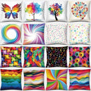 Rainbow Square Pillowcase by Axyaa: Home & Car Decor Accent