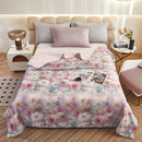 Axyaa Cool Silk Hyaluronic Acid Summer Quilt - Knitted, Printed, Comfortable, Breathable