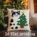Axyaa Cat Pattern Pillow Covers for Sofa, Bedroom & Car - Rectangular Cushion Cover