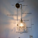Axyaa Crystal Copper Wall Sconce LED Light for Home Decor and Lighting