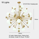Axyaa Gold Glass Pendant Chandelier - Modern Hanging Light for Home Decor