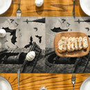 Axyaa Halloween Bat Table Runner for Kitchen Holiday Party Decor