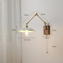 Axyaa Ceramic Wall Lamp Pull Chain Switch Up Down Bedroom Living Room Lighting LED
