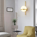 Axyaa Round Moon Ball LED Glass Wall Light Sconce for Modern Living Room