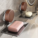 Axyaa Wall-Mounted Suction Soap Holder with Drain for Bathroom Organization