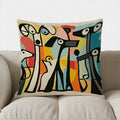 Axyaa Geometric Birds Pattern Throw Pillow Cover for Sofa, Bedroom, Car