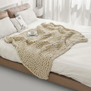 Axyaa Chenille Chunky Knit Blanket 50x60", Handmade Cable Knitted Throw